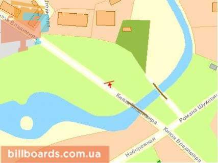 Billboard A in Rivne, Щит 3x6  Knaza Volodimira st., v centr scheme