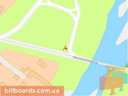 Billboard A in Ivano-Frankivsk, Щит 3x6  Nezaleznosti st. / Ivasuka st., AZS "Slovnaft", bila mostu cerez r.Bistrica, do centru scheme