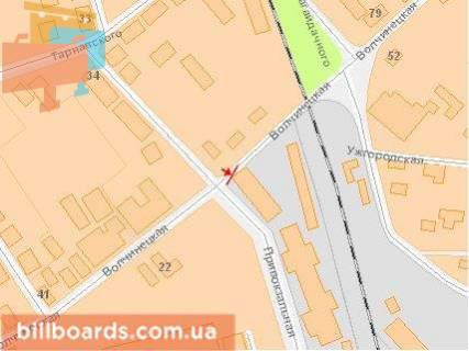 Billboard A in Ivano-Frankivsk, Щит 3x6  Privokzal'nij Majdan, torec' Vokzalu na st. Vovcinec'ku, niznij scheme