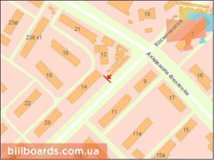 Billboard A in Odessa, Щит 3x6  Kosmonavtiv st., 14 scheme