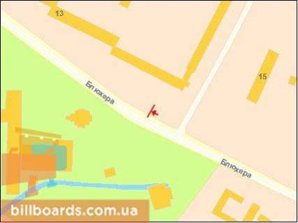 Billboard A in Kharkiv Bluhera (Valentinovskaa) st. 13, v centr scheme