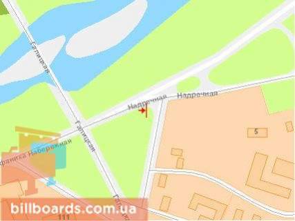 Billboard A in Ivano-Frankivsk Nadricnaa St./ Galickaa st. vozle mosta, iz centra scheme