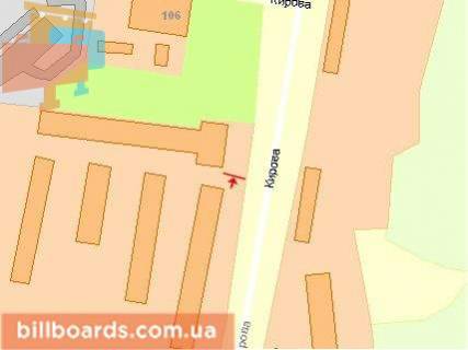 Billboard B in Sumi, Щит 3x6  Kondrat'eva Gerasima st., 165, v centr scheme