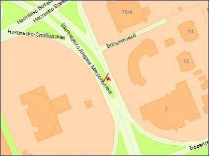 Billboard A in Kyiv, Щит 3x6  Andria Septic'kogo Mitropolita st., v bik Nikol's'ko-Slobids'koi  st. scheme