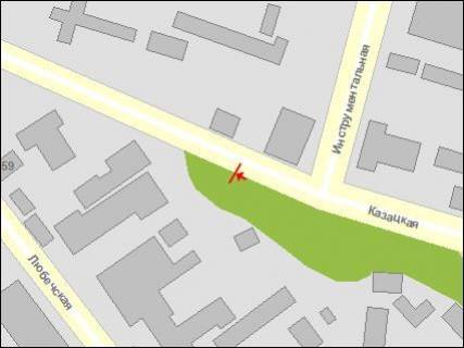 Billboard B in Chernihiv, Щит 3x6  Kozac'ka st./Instrumental'na st. (navproti avtosalonu "Reno") scheme