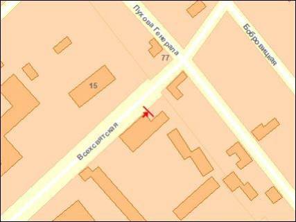 Billboard A in Chernihiv, Щит 3x6  Vsihsvats'ka st. (skola No30) scheme