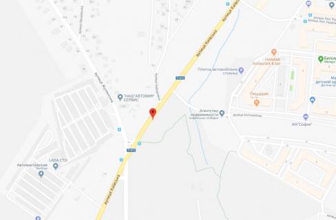 Billboard B in Vishnev, 3x6  st.Kiivs'ka, bila perehresta z st.Svatosins'kou, napravlenna na Boarku scheme