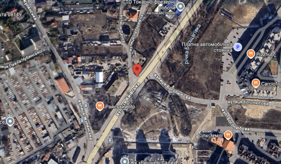 Billboard A in Sofiivska Borshchagivka, 3x6  st.Kiivs'ka, bila restoranu Rajs'kij Ar, napravlenna na Boarku scheme