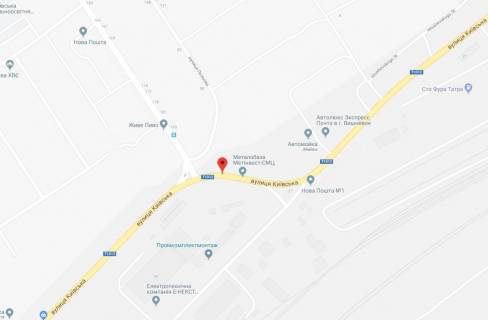 Billboard B in Svyatopetrivske, 3x6  st.Kievskva, vozle svetofora na T-obraznom perekrestke, povorot na st.Central'nuu s.Svatopetrovskoe scheme