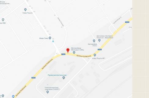 Billboard A in Svyatopetrivske, 3x6  Svatopetrivs'ke,st.Kiivs'ka, bila svetlofora na perehresie, povorot na st.Central'nu scheme