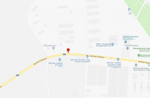 Billboard A in Sofiivska Borshchagivka, 3x6  st.Soborna, pered starou zapravkou Sofiivs'ka, napravlenna na Bilogorodku scheme