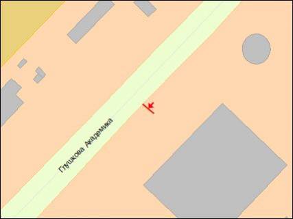 Billboard  in Kyiv, есть  Gluskova av., 9           scheme