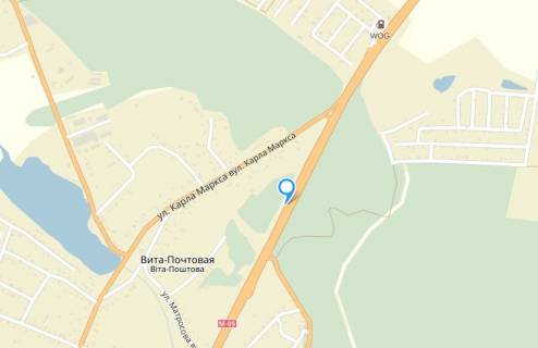 Billboard A in Vita-Poshtova, 6х3  Kiiv-Odesa 18+875 km, pravoruc Vita - Postova z Kieva scheme