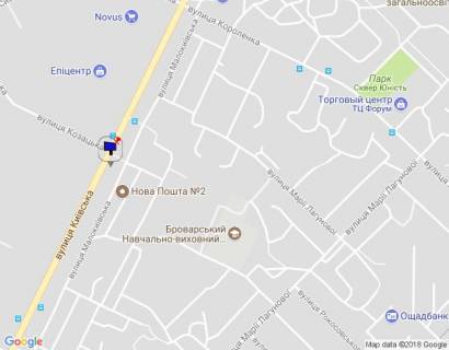 Billboard B in Brovary, 6х3  m.Brovari, st.Kiivs'ka, 302 (Nova posta, naproti Epicentr) scheme