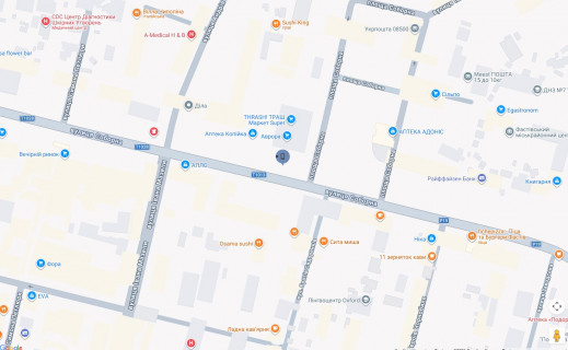 Citylight B in Fastiv g.Fastov,  st. Sobornaa, Torgovyj centr Fastov Siti, m-n Fora, scheme