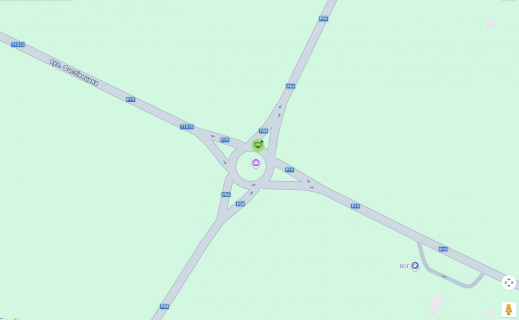 Billboard A in Fastiv perekrestok st. Akubovskogo i Okruznoj dorogi,  (klumba)vyezd na Okruznuu, na Kiev scheme