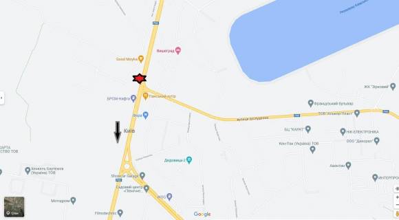 Video Billboard A in Novi Petrivtsi s. Novi Petrivci, zi storoni AZS OKKO v napramku Kieva - 400762 scheme