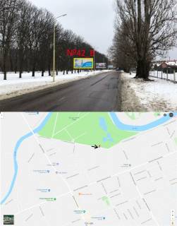 Billboard B in Uzhgorod Slovans'ka Naberezna  ( Park rozvag,  "Epicentr","Nova Linia", Velmart, TC AL'̱MA, AZS "OKKO", "WOG","Brom" ,gotel'"Uzgorod", intensivnij ruh) Photo 1