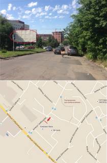 Billboard B in Uzhgorod, 3х6  st.Griboedova(BAM, Mis'ka likarnata poliklinikaTC "Dastor", Avtosalon "Tojota",Universitet, Aeroport,l'odovikovij katok Vizd-viizd z Slovac'kogo kordonu) Photo 1