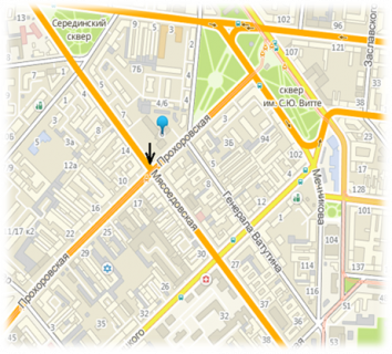 Billboard B in Odessa, 3х6  st. Masoedovskaa/ st. Prohorovskaa 6 scheme