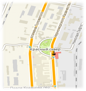 Billboard A in Odessa, 3х6  st. Cernomorskogo kazacestva, 66-A scheme