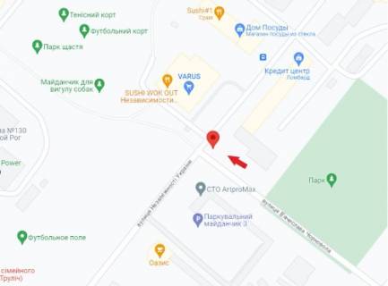 Billboard B in Krivy Rig st.Nezalezn. Ukraini,19mkr. Shidnij porad <<Varus>>, park, skola, sportivnij majdancik, avtomijka, Hram Rizdva Hristovogo) scheme