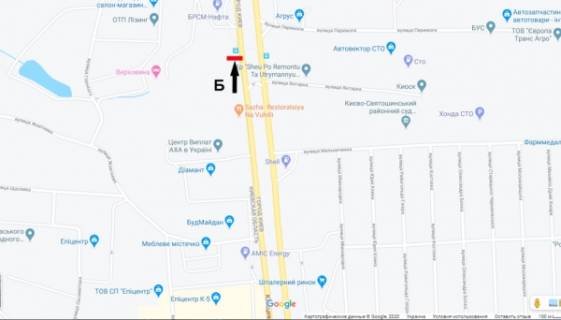 Billboard B in Kyiv, Board 3x6м  st. B.Okruznaa /st. Antarnaa, ostanovka, restoran "Sim-Sim", TC "Diamant" v naav. av. Pobedy scheme