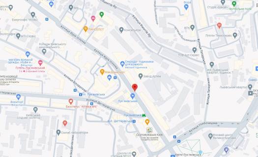 Non-Standard A in Kyiv, 2.5x1.5  st. Illenka Uria (Mel'nikova), 2 z centru, vhid u pidzemnij perehid  - st. m. Luk'anivka scheme