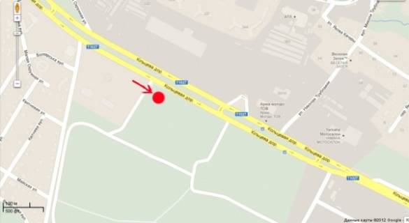 Billboard  in Kyiv, Board 3x6м  с Соф Борщагівка - вул. Яблунева - В.Кільцева, виїзд з ЖК Щасливий, ЖК від Мариинова, поруч АТБ Маркет, Гіпермпркет дверей, Нова Пошта, зупинка, навпроти NOVUS/ АЗС "UPG"- в напр. Одеської пл.  scheme