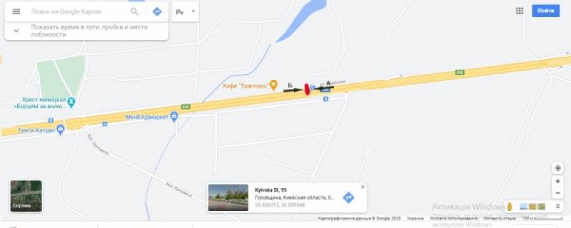 Billboard B in Kiev roads, Board 3x6м  Житомирська траса - зупинка "Тополя", - 30,800 км, в Київ scheme