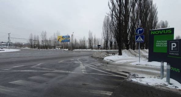 Billboard A in Petropavlivska Borshchagivka, Board 3x6м   вул. Антонова /вул. І. Багряного /вул. Зв'язківців клумба,  поряд с\м. "NOVUS", ЖК "Брест Литовський, СК "Чайка", "Бергофф", ЖК "Чайки", зупинка "Печерська", "Храм Різдва Божої Матері", Магазин "Біфреш", "Коло Дому", Мясна Кулинарія "Maide", Photo 1