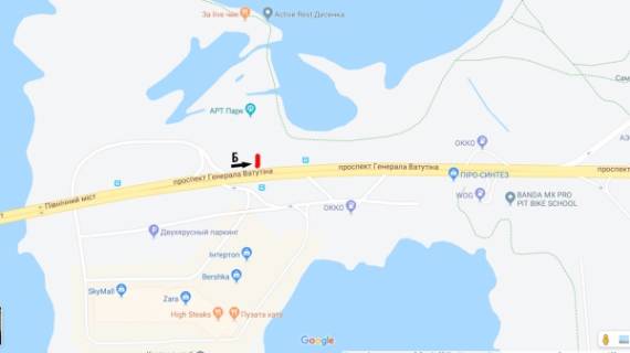 Billboard B in Kyiv, Board 3x6м  просп. Генерала Ватутина, напротив ТРЦ "Скай Молл", маг. "АШАН" в напр. Троещина scheme