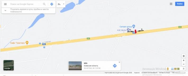 Billboard A in Kiev roads, Board 3x6м  Zitomirskaa trassa - s.Mria, salon "Avtodoma" - 29,700 km, iz Kieva scheme