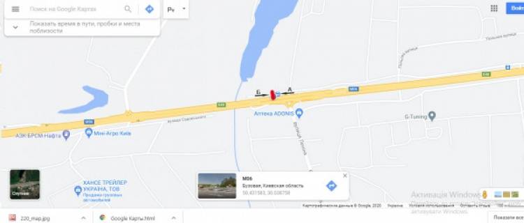 Billboard A in Kiev roads, Board 3x6м  Житомирська траса - зупинка "Бузова", клініка "Адоніс"- 35,400 км, з Києва scheme