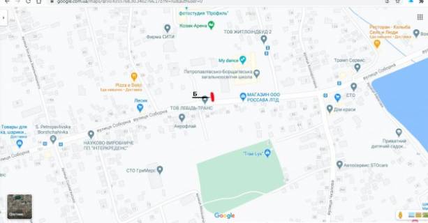 Billboard B in Petropavlivska Borshchagivka, Board 3x6м  st. Sobornaa, 30 (Skola/sit 2) scheme