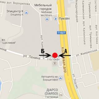 Billboard A in Petropavlivska Borshchagivka, Board 3x6м  вул. Велика Кільцева /поворот на вул. Соборна, 2, поруч с\м "NOVUS", "Аптека Доброго Дня",  "Дверна та меблева фурнітура", навпроти  "База Автозвука", АЗС "КЛО", "Борщ Кафе", в бік Пет. Борщ scheme