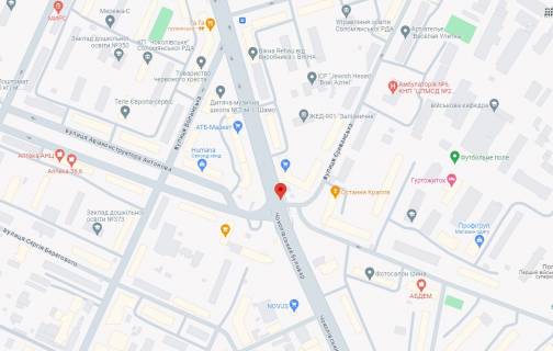 Non-Standard A in Kyiv, 2.5x1.5  Plosa Kosmonavtiv - bst.  Cokolivs'kij, zupinka, do Sevastopol's'koi pl., livo scheme