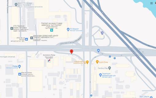 Non-Standard A in Kyiv, 2.5x1.5  pr-t Stepana Banderi, 10B,  zupinka, vhid z boku Obolons'kogo prospektu - st. m. Pocajna scheme
