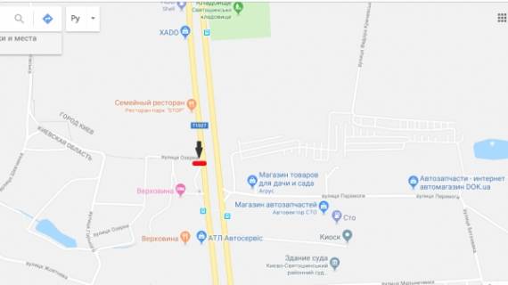 Billboard A in Kyiv, Board 3x6м  st. B.Okruznaa / zapravka "BRSM", TC "Diamant", r-n "Verhovina" v naav. Odesskoj pl. scheme