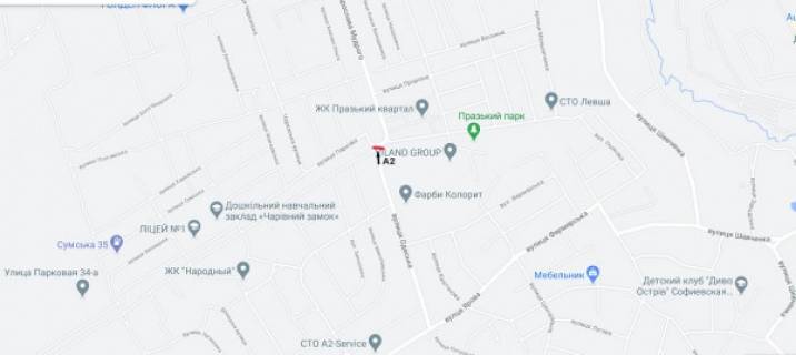 Billboard A in Petropavlivska Borshchagivka, Board 3x6м  Petropavlovskaa Borsagovka, klumba na perekr. s st. Aroslava Mudrogo/st. Odesskaa/st. Zelenyj Gaj scheme
