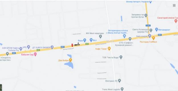 Billboard A in Parking, Board 3x6м  Zitomirskaa trassa - s.Milaa, restoran "Dva Bobra" - 27 km, naav. iz Kieva (pravyj) scheme