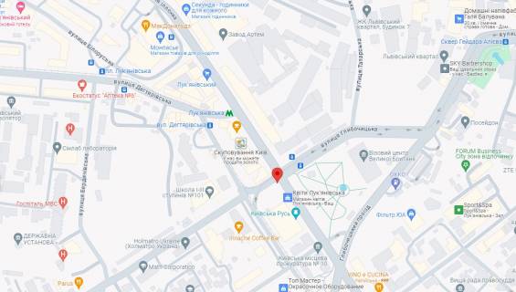 Non-Standard A in Kyiv, 2.5x1.5  st. Sicovih Stril'civ - st. Glibocic'ka, kinoteatr "Kiivs'ka Rus'", v  centr, protilezna storona perehodu - st. m. Luk'anivka scheme