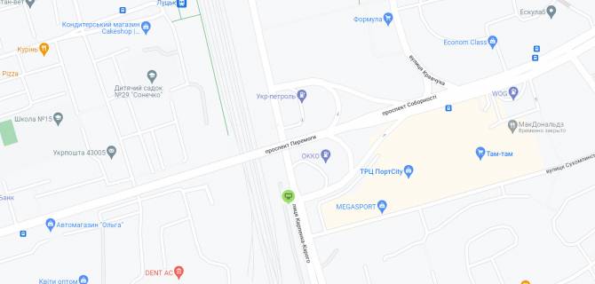 Billboard A in Lutsk st. Karpenka-Karogo 15, naproti TRC PortSiti, misce 1 scheme