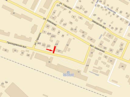 Citylight A in Khmelnitsky, 1.8x1.2  Proskurivs'ka st., 107, bila z / d vokzalu, kafe "Mria" scheme