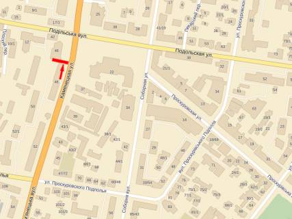 Citylight B in Khmelnitsky, 1.8x1.2  Kam'anec'ka st. - Podil's'ka st., navproti TC "Libid' Plaza" scheme