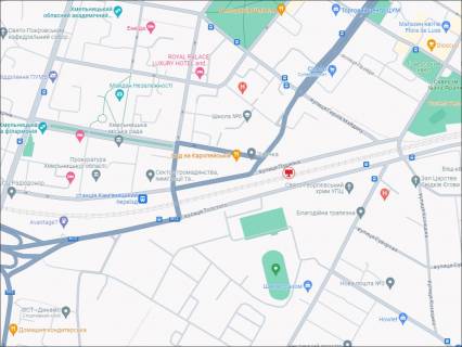 Billboard A in Khmelnitsky, 3x6  Puskina st., 37 - Franka st. scheme