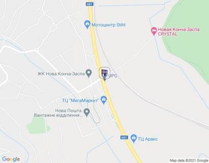 Prismatron, Prism A in Khodosivka, 6х3  s. Hodosivka, 26 km, Novoobuhivs'ke sosse, 1 na svitlofori (naproti TC "Mega Market") v napramku Kieva - 452530 scheme