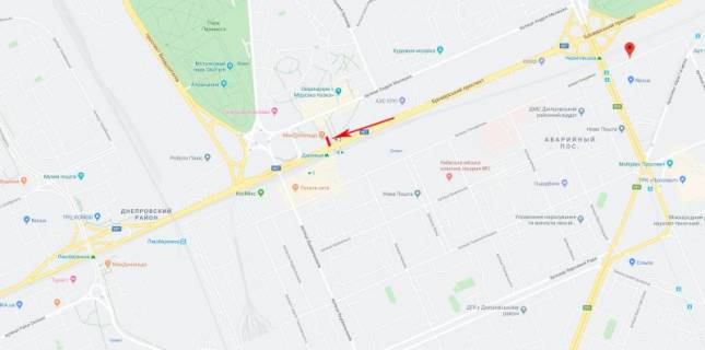 Video Billboard A in Kyiv, 3x6  Brovars'kij pr-t 33, bila McDonald's, st. m.Darnica - 402116 scheme
