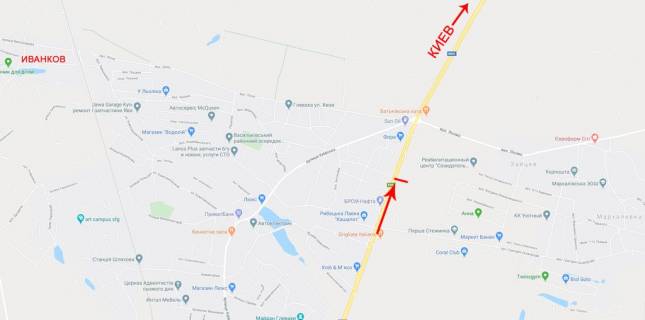 Megaboard A in Ivankiv, 12x4  v'izd do Kieva, z boku Odesi, bila n.p.Glevaha, novogo mosta, poruc AZS, vid kotedz.gorodka Sadok visnevij scheme