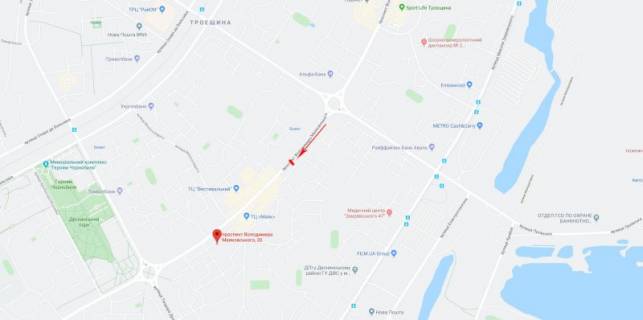 Billboard  in Kyiv, 3x6  50.5098531600, 30.6108294100, scheme